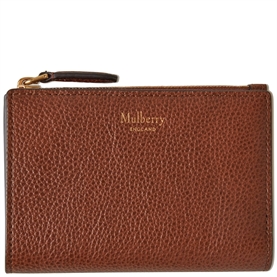 Mulberry Continental Bifold Zipped Wallet Oak 